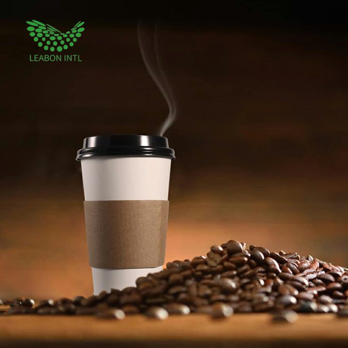 White kraft paper single wall coffee cup - Image 2