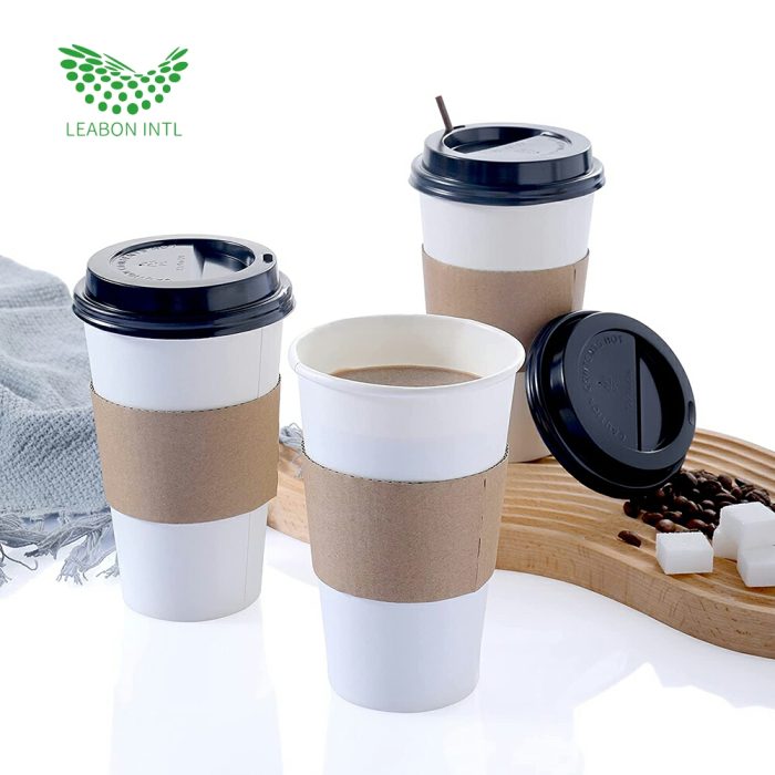 White kraft paper single wall coffee cup