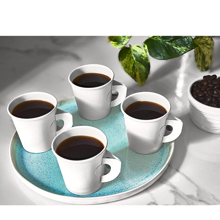 Custom logo insulated disposable paper cups with handle - Image 4
