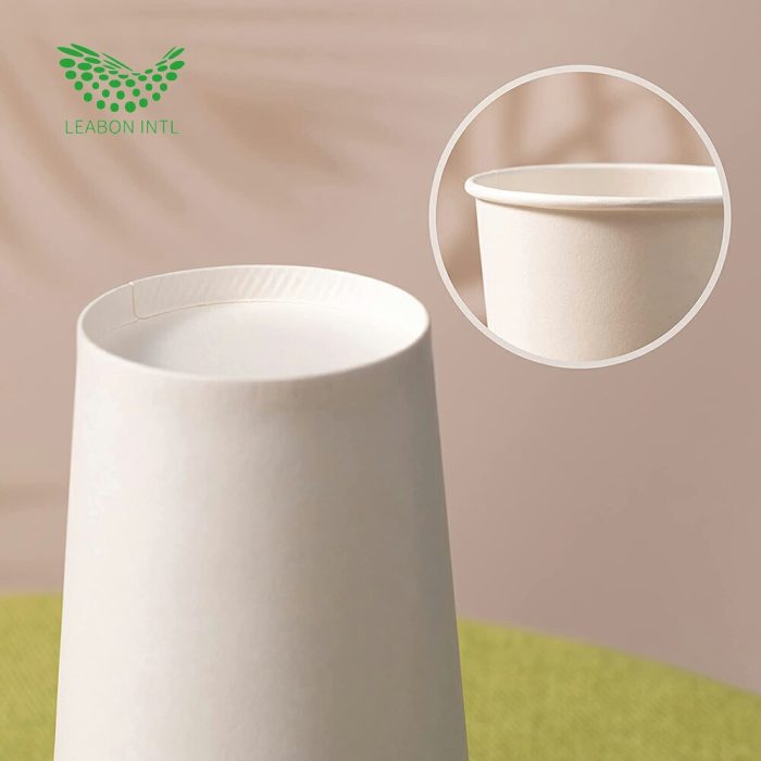 White kraft paper single wall coffee cup - Image 6