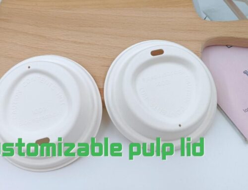 Sustainable bagasse customizable pulp lid.#leabonpack #bagasselid #sustainable