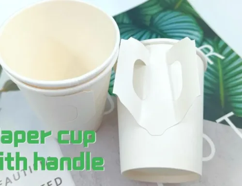 White Paper cup with handle can custom size and logo for you. #leabonpack #handlecup #papercups