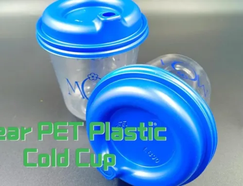 Clear Pet plastic cold cup with blue pp leakproof lid.#leabonpack #petcup #pplid