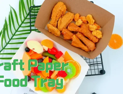Food grade safe and health kraft paper packing tray custom size and logo.#leabonpack #foodtray