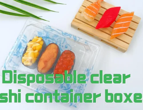 Beautiful custom print logo on sushi plastic box.#leabonpack #sushibox #plasticbox