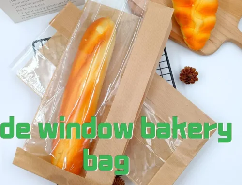 Custom kraft paper bag with window for bread.#leabonpack #breadbag #paperbagwithwindow