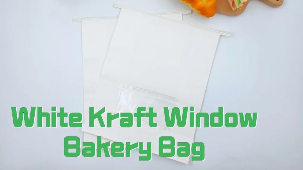 Custom white kraft window bakery bag with wire iron bag.#leabonpack #bakerybag