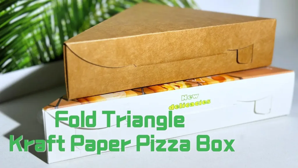 Recyclable and fold triangle slice kraft paper pizza box can custom size and printing.#leabonpack