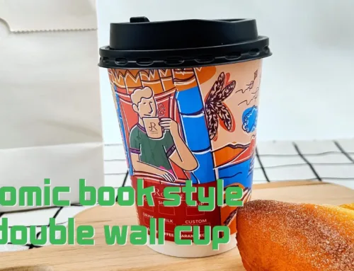 Comic book style double wall cup new design with glossy film.#lebaonpack #doublewallcup