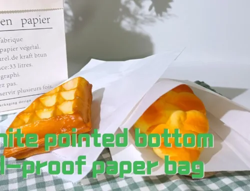 White pointed bottom oil-proof paper bag can custom size and logo.#leabonpack #greaseproofbag