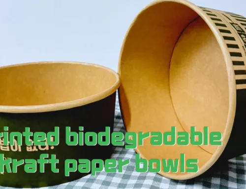 Beautifully printed biodegradable kraft paper bowls for your eco-friendly needs! #leabonpack #bowl