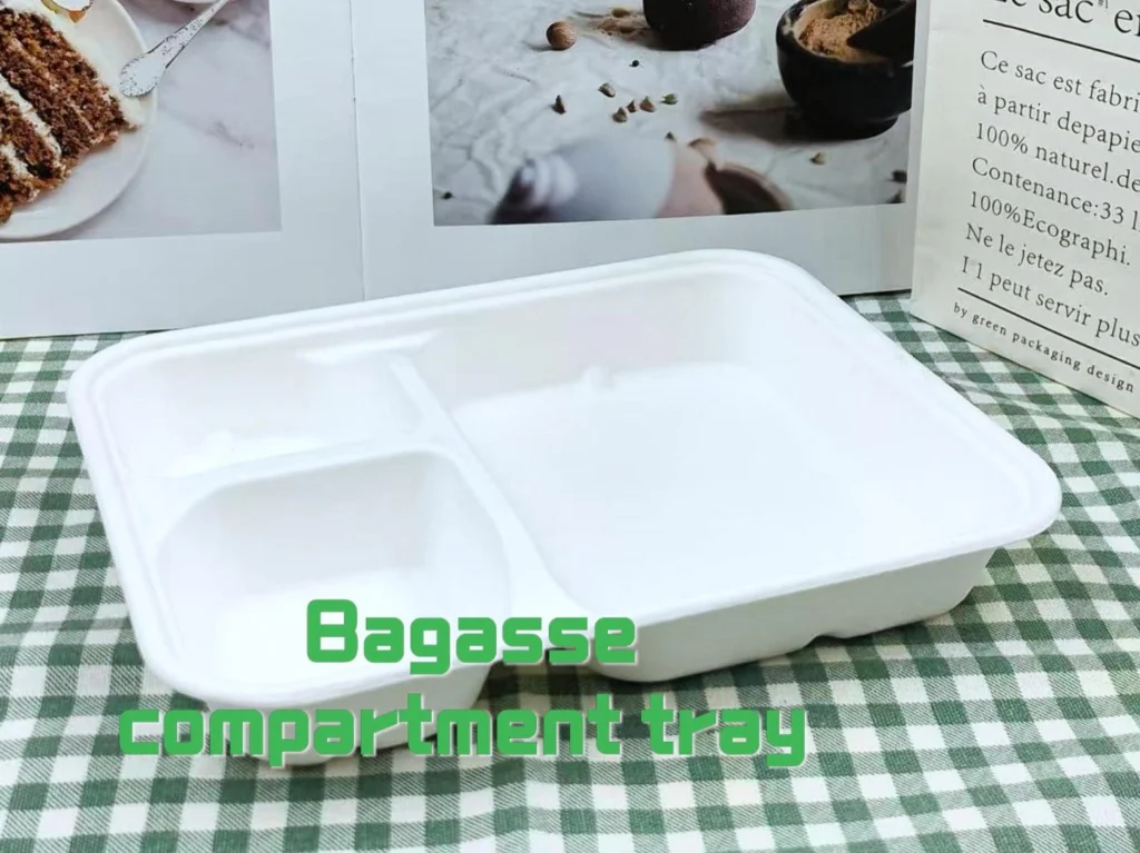 Our bagasse compartment tray keeps every bite fresh.#leabonpack #bagasse #ecopackaging #GreenDining